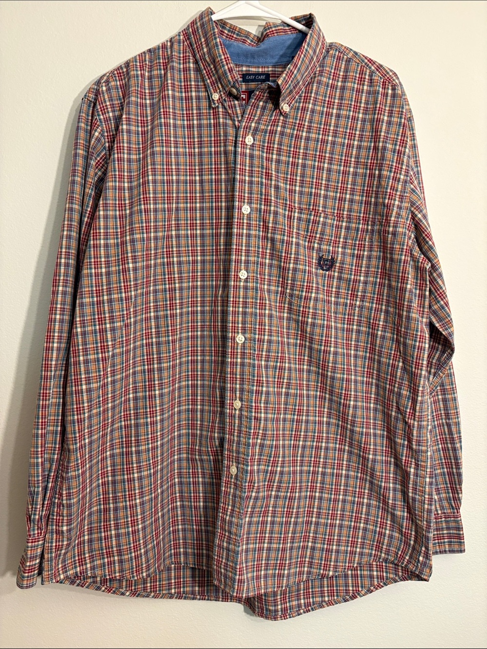 Chaps Men's Red Multi Plaid Button-Down Shirt